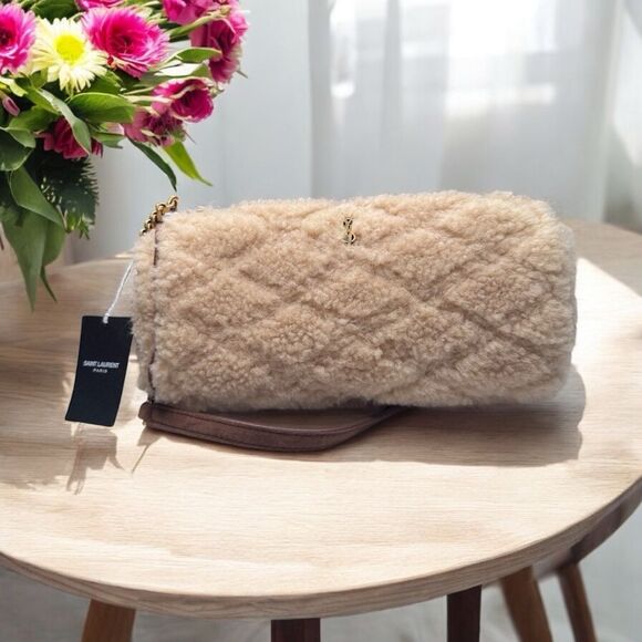 NWT YSL Shearling Tube Shoulder Bag - Picture 1 of 9